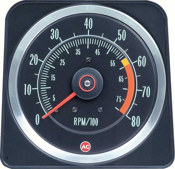 OER 1969 Camaro Z28, 396/375Hp 6" X 8" Tach with 6000 Red Line with 8000 RPM Maximum 6469384