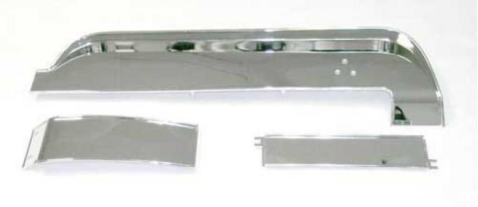 OER 1967-68 Mustang Deluxe Instrument Panel Trim Set Chrome Plated 3-Piece DTK-3