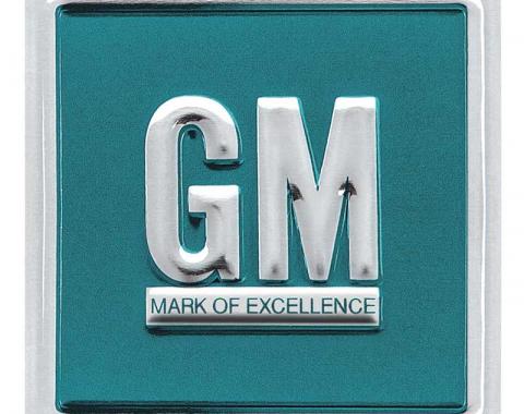 OER 1964-67 GM Mark Of Excellence Emblem Door Decal - Aqua Embossed PD8000