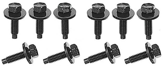 OER 1965-66 Mustang Late Style Door Hinge Mounting Kit - 11 Bolts with Washers HK177