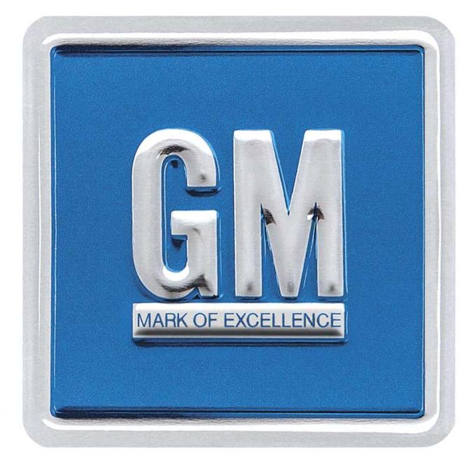 OER 1967-1974 "GM Mark Of Excellence" Door Deflector Decal, Embossed, Blue, Each PD8001
