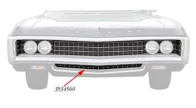 OER 1969 Impala, Bel Air, Biscayne, Caprice, Lower Front Grill 3934560
