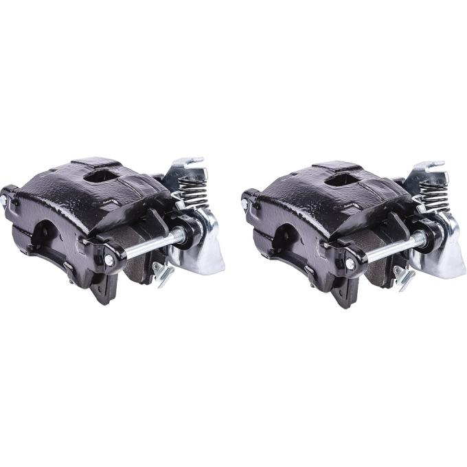1968-79 GM Rear Brake Conversions, Rear Caliper Set, Metric Style, With Emergency Brake, Loaded With D154 Brake Pads, (2) RH Calipers, Black Finish