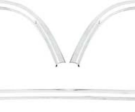 1970-71 Dodge Challenger, Convertible Top Boot Well Molding Set, w/Clips, 3 Piece Set