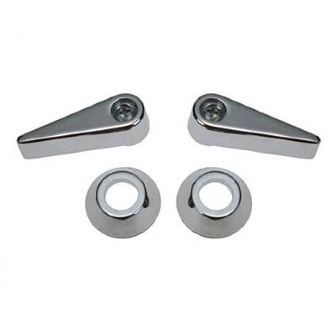 1970 Ford Mustang Seat Latch Handle & Bezel Set