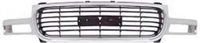 OER 1999-02 GMC Sierra, Yukon, Front Grill, Chrome Shell with Black Insert T70458