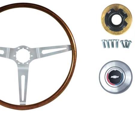 1967-68 Chevrolet Car, 1967-72 Chevrolet Truck, Walnut Wood Steering Wheel Kit, 16" Diameter, N34 Option