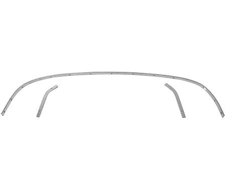 1954-56 Buick Roadmaster, Olds Super 88, Convertible Top Rear Tack Strip Bow Set, Tacking Rail, Trimstick, 3-Piece