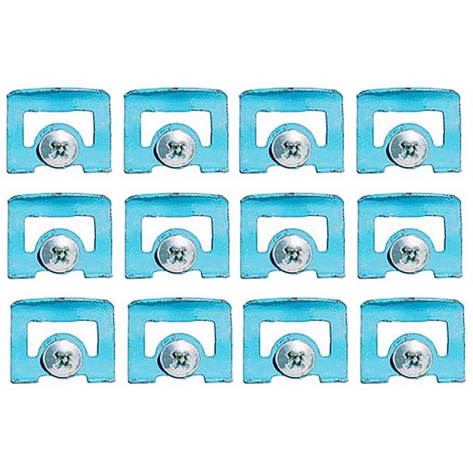 1970-74 Challenger, Barracuda, Cuda, Front Windshield Molding Clip Set, with Wax Tip Sealing Screws, 12 Piece Set