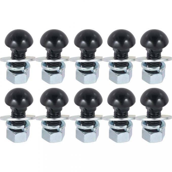 1938-72 Chevy, GMC Pickup, Blazer, Jimmy, Suburban, Bumper Bolt Set, Front or Rear, 1/2"-13 x 1-1/2, 10-Piece Bolt Set, Black
