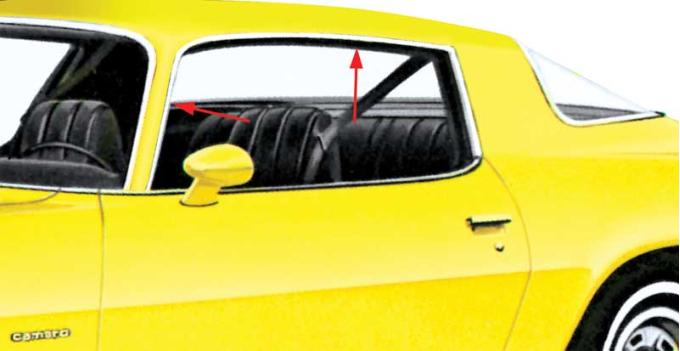 1970-81 Camaro, Firebird, Roof Drip Rail Molding Set, Stamped Aluminum, RH & LH, Pair