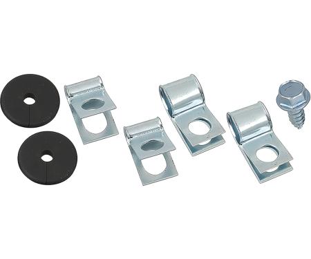 1964-67 Mustang, Front Brake Line Clip And Grommet Kit, 7 Pieces