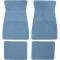 1973-81 GM, Rubber Floor Mat Set, With GM Logo, Factory Style, Set of 4, Light Blue
