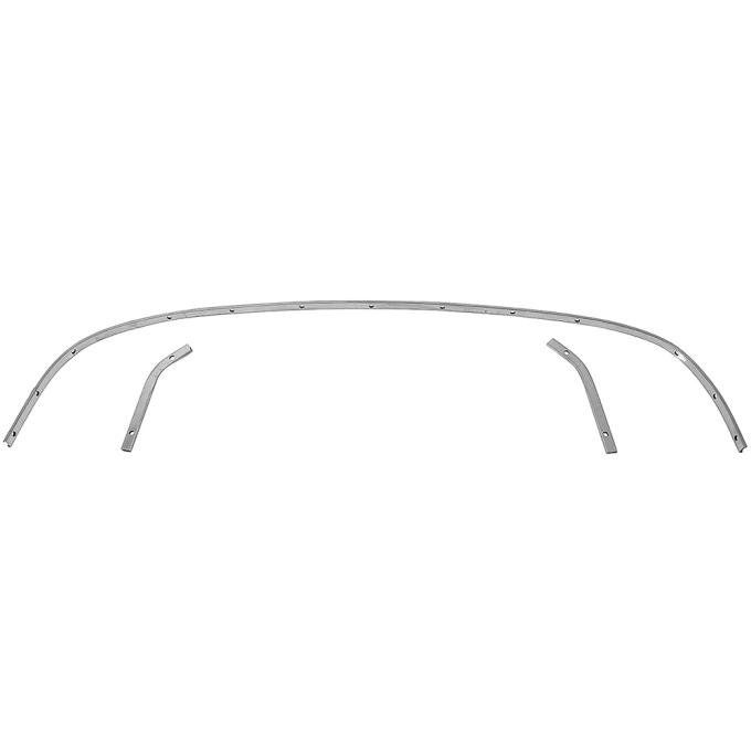1954-56 Buick Century, Olds Super 88, Convertible Top Rear Tack Strip Bow Set, Tacking Rail, Trimstick, 3-Piece