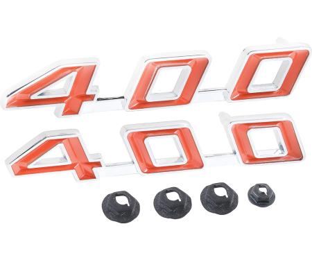 OER 1967-69 Pontiac Firebird,"400" Hood Emblem Set, with Hardware, Pair, GM Licensed F1251