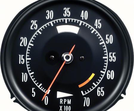 1972-74 Chevrolet Corvette, Tachometer, 6500 Red Line, White Markings