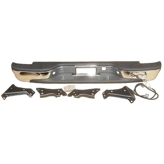 1999-07 Silverado, Sierra Stepside Pickup, Chrome Rear Step Bumper, with Brackets