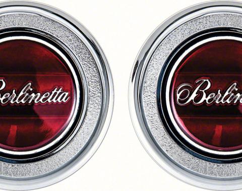 OER 1979-81 Camaro Red Berlinetta Interior Door Panel Emblems K74308