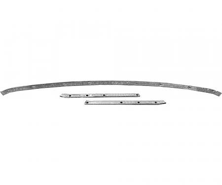 1967-69 Dodge Dart, Convertible Top Rear Tack Strip Bow Set, Tacking Rail, Trimstick, 3-Piece