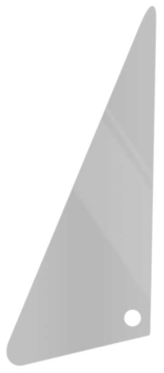 1968-72 GM Truck Door Vent Glass 8" x 18", 1 hole, Smoke Gray Tint