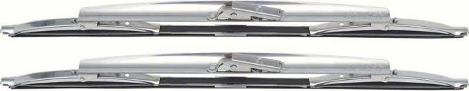 1858-80 AMC, Ford, GM, Mopar, Windshield Wiper Blades, AERO Style, 15", for 1/4" Bayonet Style Arms, Pair, Various Models