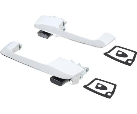 1967-70 Dodge, Plymouth A, B-Body, Front Outer Door Handle Set, with Black Buttons