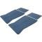 1973-87 GM, Rubber Floor Mat Set, With GM Logo, Factory Style, Set of 4, Dark Blue CM65106