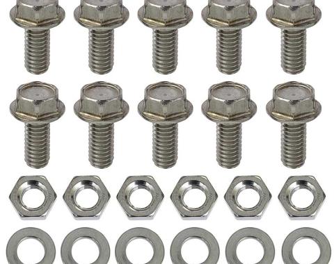 OER 1954-87 Chevy, GMC Pickup Truck, Front Bed Panel Hardware, Fleetside With Wood Floor or Stepside Models, Stainless Steel 100615