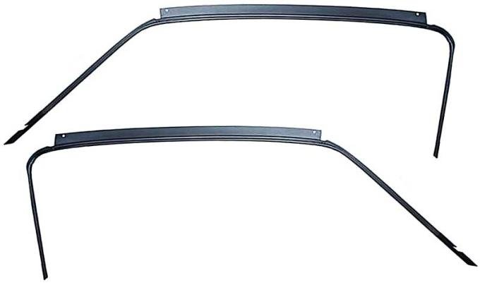 1967-68 Ford Mustang, Fastback, Metal Roof Drip Rail, Pair, EDP Coated