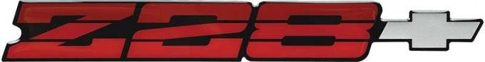 OER 1985-87 Camaro Z28 Dark Red Rear Panel Emblem with Silver Bow Tie 14083670