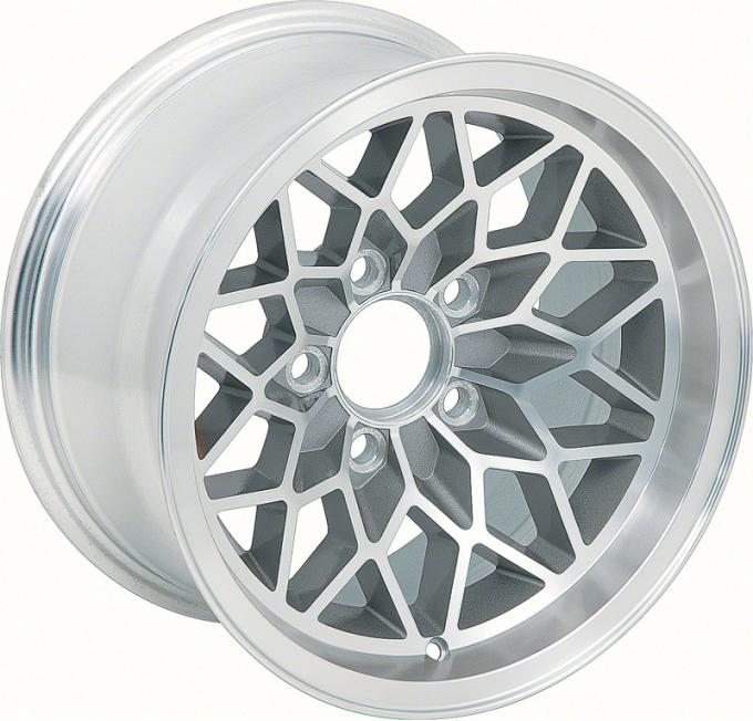 1970-81 Pontiac Trans Am, Snowflake Wheel, Silver, WS6, 15" x 8", 4-1/4" Backspacing, Each