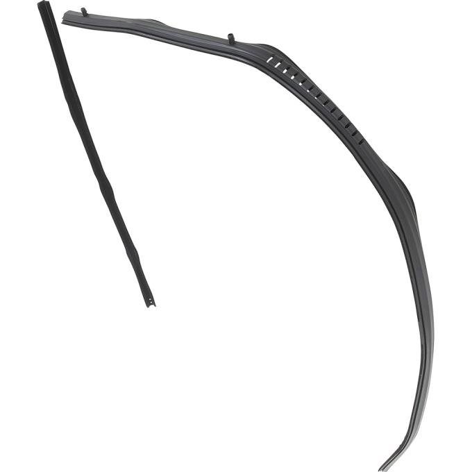 1973-80 Chevrolet, GMC Pickup, Blazer, Jimmy, Suburban, Door Glass Run Weatherstrip, with Division Bar Felt, LH Driver Side