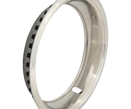 OER 14" x 6" or 14" x 7" Factory Style Rallye Wheel Trim Ring, 2-1/2" Deep, Stainless Steel, Polished MW924