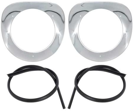 1955-57 Chevy, GMC Pickup, Suburban, Headlight Bezels, Chrome, with Hardware