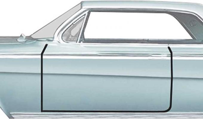 1961-62 Buick, Cadillac, Chevrolet, Pontiac, Oldsmobile Full-Size, Door Frame Weatherstrip Seal, 2-Door Hardtop & Convertible, Pair