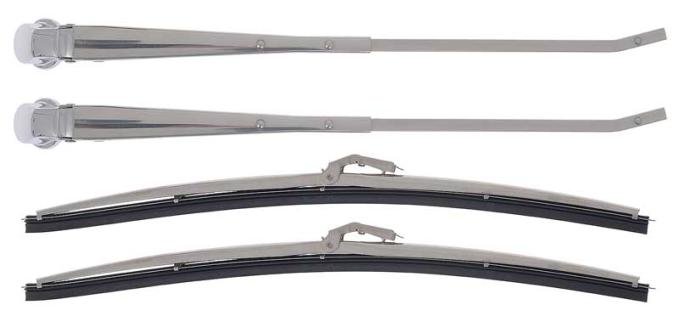 Windshield Wiper Arm & Blade Set, 14" with Stainless Steel Arms, 15", with Anco Style Blades