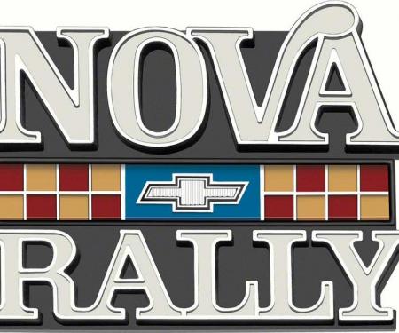 1977-79 Chevrolet, "Nova Rally" Front Fender Emblem, with Hardware, Each, GM Licensed