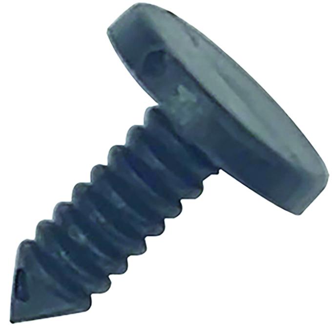 Weatherstrip Retaining Clip, Push-In Style, Head Diameter - 3/8", Stem Diameter - 5/32", Stem Length - 3/8", Black Nylon, Each