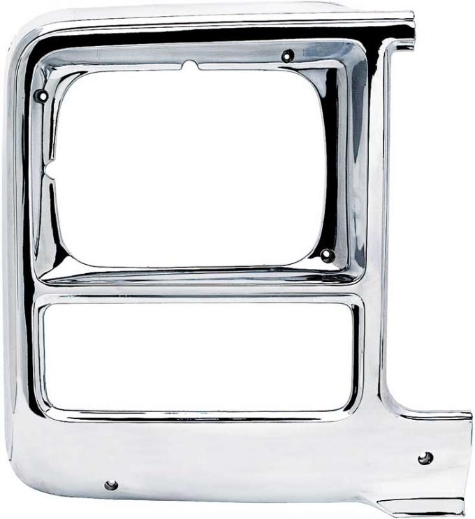 1979-80 Chevrolet, GMC, Pickup, Blazer, Jimmy, Suburban, Headlamp Bezel, Chrome, with Rectangle Headlamps, RH Passenger Side