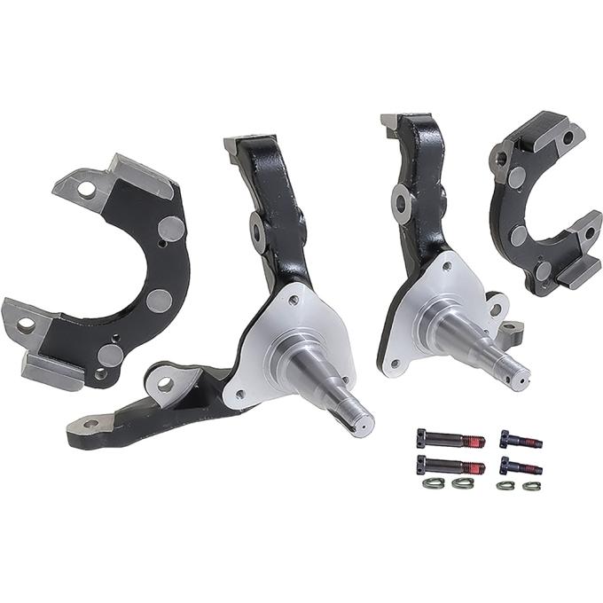 1968-73 Comet, Falcon, Ranchero, Torino, Disc Brake Spindles w/ Caliper Brackets, 1970-73 Mustang V8 OE Large Bearing Style