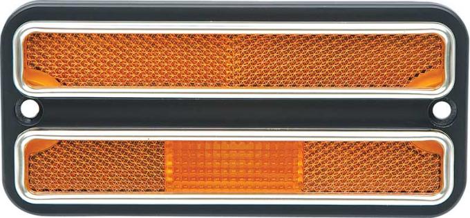 1968-72 Chevrolet, GMC Pickup, Blazer, Jimmy, Suburban, Front Side Marker Lamp & Bezel, Amber, with Deluxe Exterior