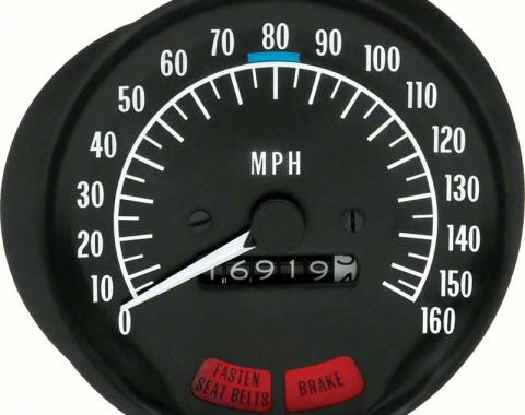 1970-74 Firebird, Trans Am, Speedometer, 160 Mph, with Seat Belt Warning