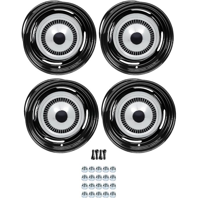 OER 1957 Chevrolet Factory Style 14" Steel Wheels, Dog Dish Style, 6" Wide, 4-1/2" Backspacing *881488