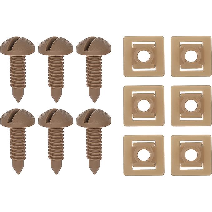 1982-92 Camaro, Firebird, Rear Hatch Screw & Nut Set, Light Saddle Tan, 12 Piece Set