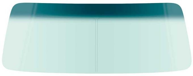 1973-91 Chevy, GMC Pickup, Blazer, Jimmy, Suburban, Front Windshield Glass, with Built-In Antenna, w/o Mirror Bracket, Light Green Tint, with Blue/Green Upper Shaded Band