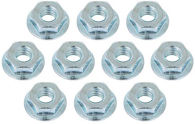 OER Serrated Self locking Hex Nut, 1/4-20 Thread Size, 10 Piece Set *A14874K