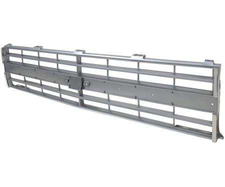 OER 1985-88 Chevy Pickup, Blazer, Suburban, Front Grill, Dual Headlamp, w/Emblem Pad, with Vertical Molding & Horizontal Molding Holes, Chrome and Argent T70051