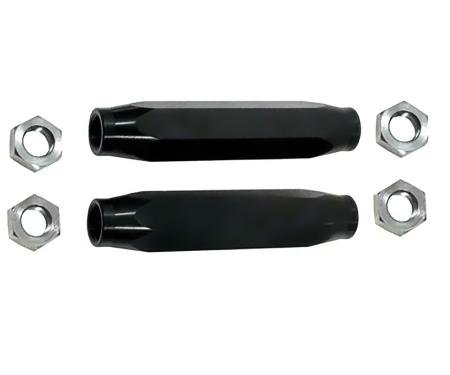 OER 1955-57 Chevrolet 150, 210, Bel Air, Buick, Olds, Pontiac, Cadillac, Aluminum Tie Rod Sleeves, With Jam Nuts, Black TF500084