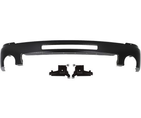 2007-13 GMC Sierra 1500 Denali, Front Bumper Face Bar, With Brackets, Painted Black