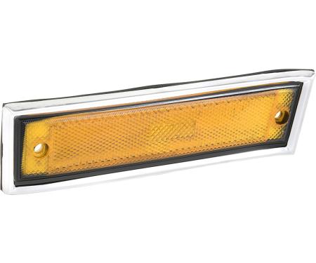 1981-91 Chevy, GMC Truck, Front Side Marker Lamp, Amber, Polished Trim Bezel & Gasket, LH, Driver Side